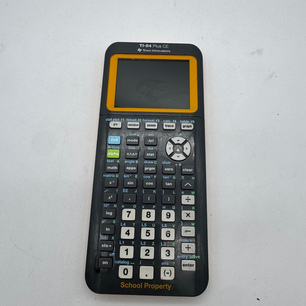 Texas Instruments TI-84 Plus CE Graphing Calculator - Black and Yellow